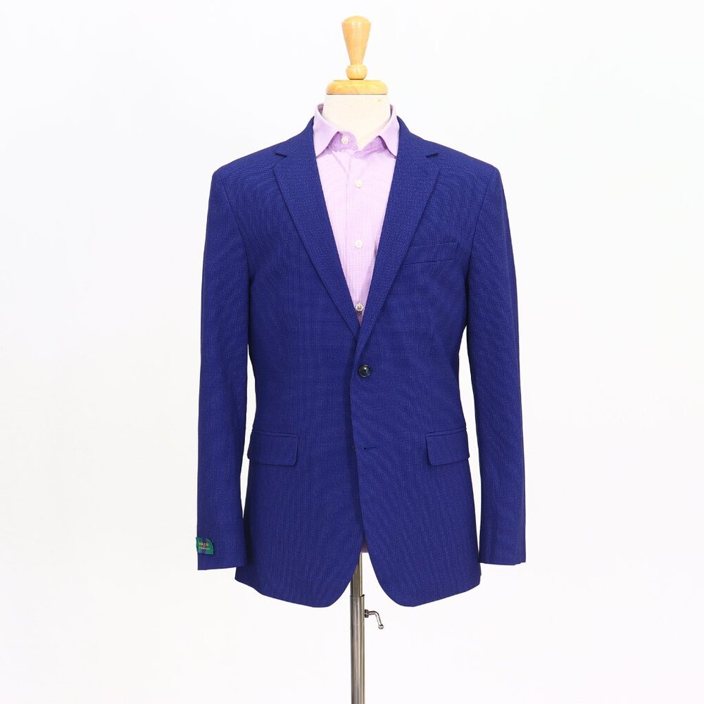 Alexander Julian 40R Blue Blazer Sport Coat Jacket 2-Button Solid Y123